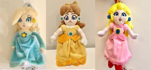 Set of 3 Super Mario Plush Toys 9" PRINCESS ROSALINA & DAISY US seller