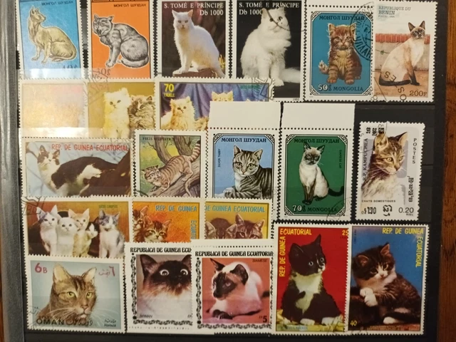 Lot de 33 Timbres Thématique "Chats" (THE 184) 3