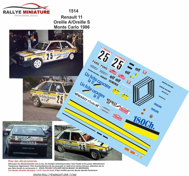 Autocollants Décalcomanies 1/32 Renault Clio Rallye Monte-Carlo 1994 - Modélisme