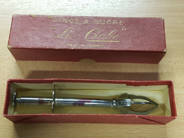 ANCIENNE PINCE A sucre LE CRABE en métal argenté avec sa boite d'origine EUR 15,00 - FR