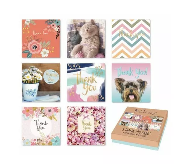 Multi Pack x 8 Mixed Assorted Thank You Cards Greeting Card