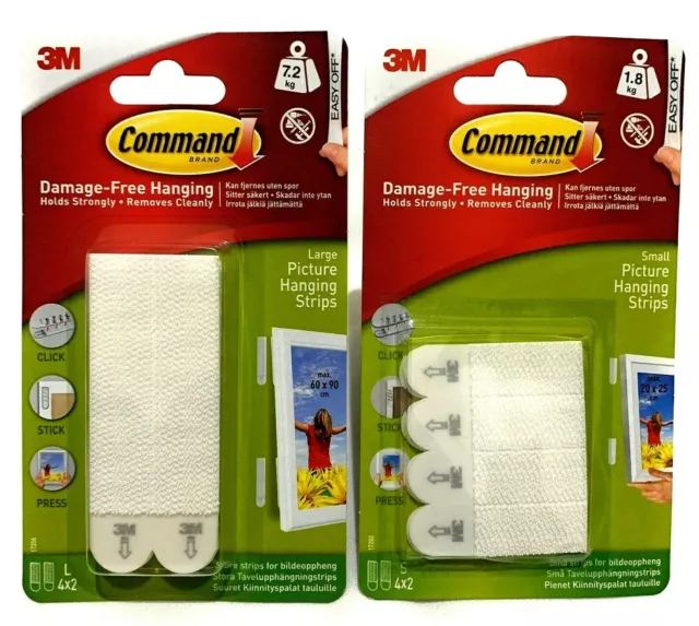 3M Command Strips Damage Free Self Adhesive Wall Hanging Picture Frames  Posters