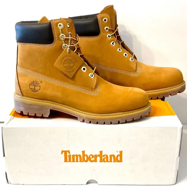 TIMBERLAND MEN'S 6-INCH Premium Size 9 Waterproof Boot Wheat Nubuck ...