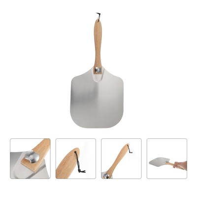 vassoio per trasferimento di pizza MAGT Pala con manico in legno per spostare e cuocere pizze Frittelle Biscotti Verdure Formaggio o torte Scorza per pizza in metallo in alluminio 