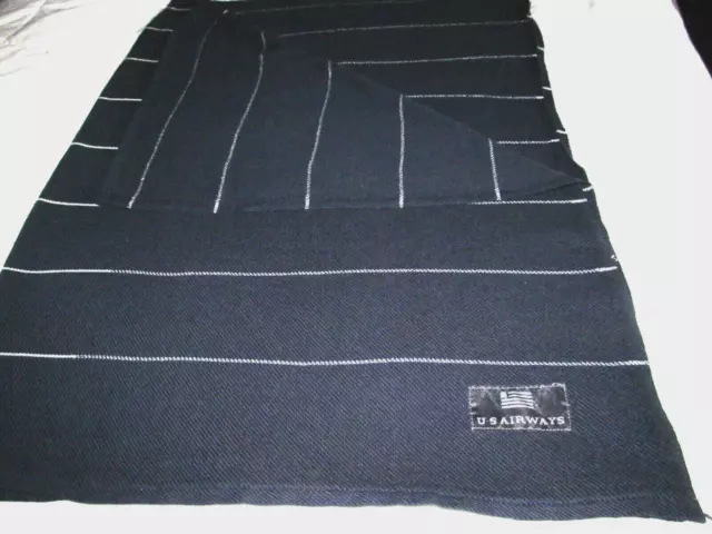 vintage US AIRWAYS A330 Envoy class airline cabin blanket travel throw v2