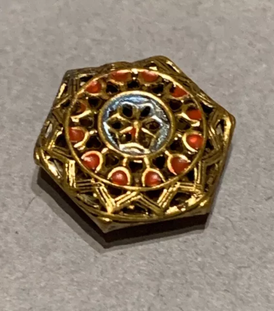 BOUTON DE COLLECTION ANCIEN  MÉTAL DORÉ DIAMÈTRE 12 mm