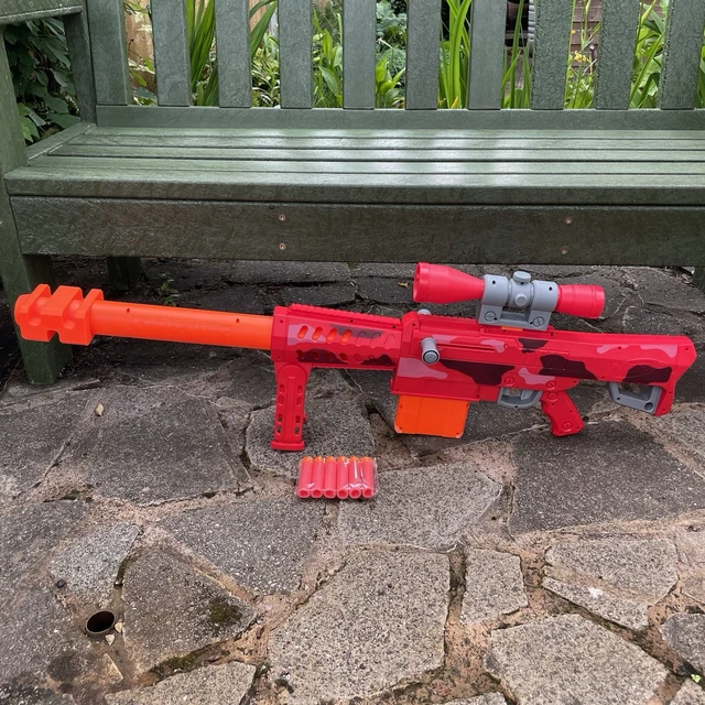 RIFLE DE FRANCOTIRADOR Nerf Fortnite Heavy SR Rojo balas