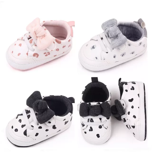 Newborn Baby Girl Soft Sole Pram Shoes Infant Toddler PreWalkers Sneakers 0-18M