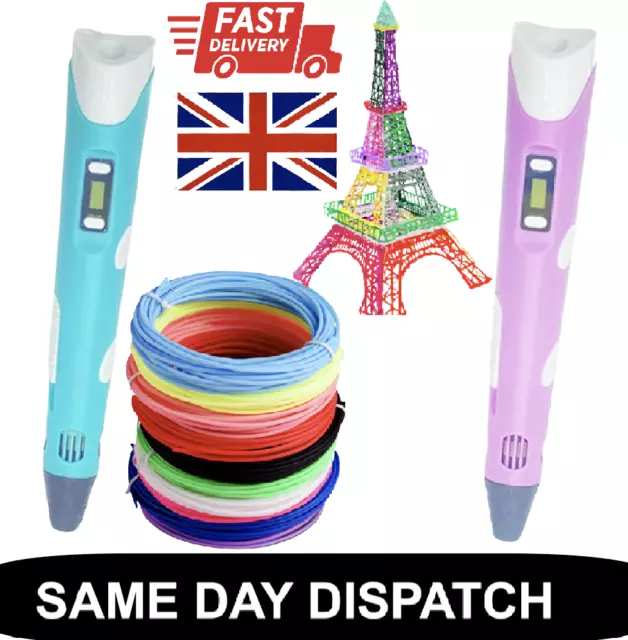 3D Drawing Printing Pen Birthday Gift Toys Lcd Screen Pla Abs 50M Filament Uk