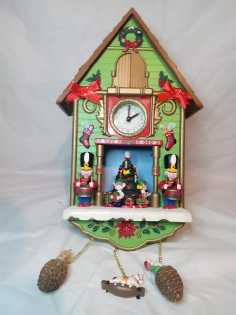 AVON 2011 TICK Tock Til Christmas Santa Cuckoo Clock Animated Musical 