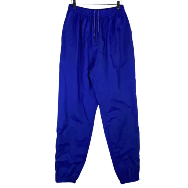 Vintage Reebok Sport 80's Blue Lightweight Parachute Track Pant Bottoms Size L