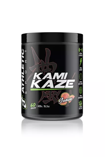 Athletic Sport Kamikaze Pre Workout Full Pump 60 serve Free Shipping Guava