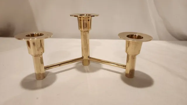 Vintage Danish  Modern MCM Brutalist Style Brass Candle Holder