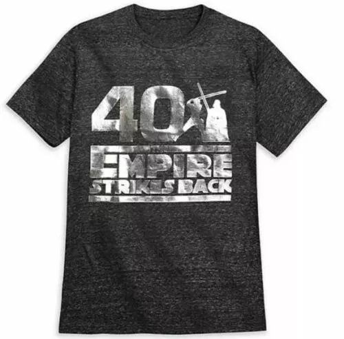 Star Wars EMPIRE STRIKES BACK 40th Anniversary Adult T-Shirt Gray Silver Size M