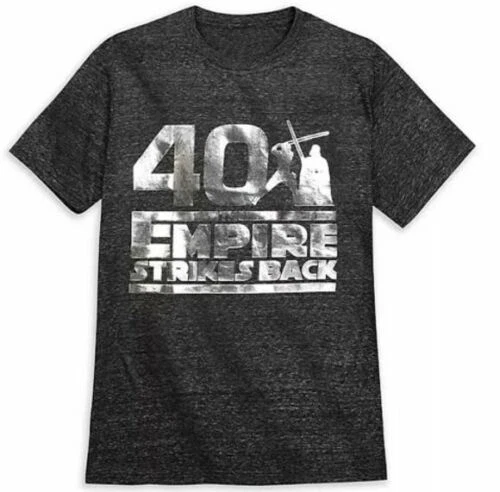 Star Wars EMPIRE STRIKES BACK 40th Anniversary Adult T-Shirt Gray Silver Size M