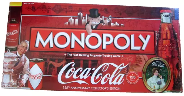 Rare SEALED Monopoly Coca-Cola 125th Anniversary Collector Edition- New in Box !