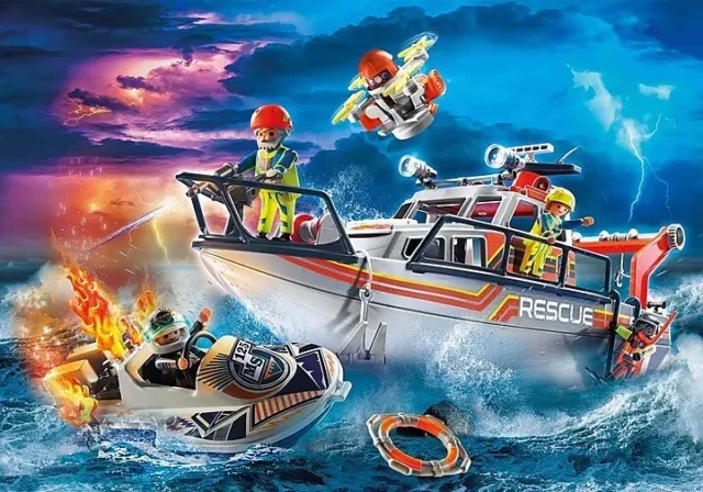 Playmobil City Action Fire Rescue with Personal Watercraft Playset 70140