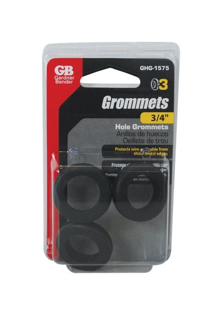 Gardner Bender 3/4 in. X 1 in. Black Insulated Flexible Vinyl Grommets 3 pk