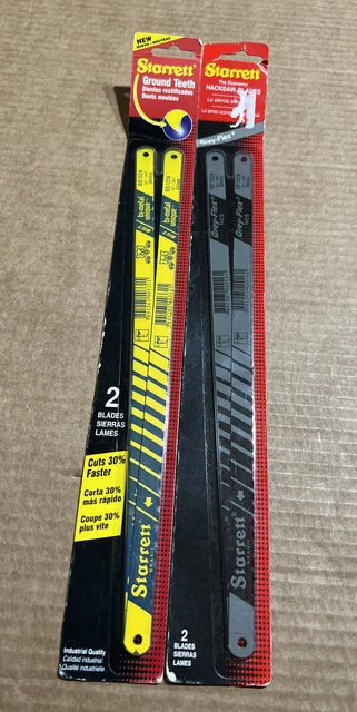 Starrett Ground Teeth & Grey Flex Hacksaw Blades - 4 Blades Total - NOS