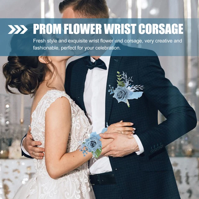 5 juegos de flores corsé pulsera botonero muñeca decorativa flor corsé