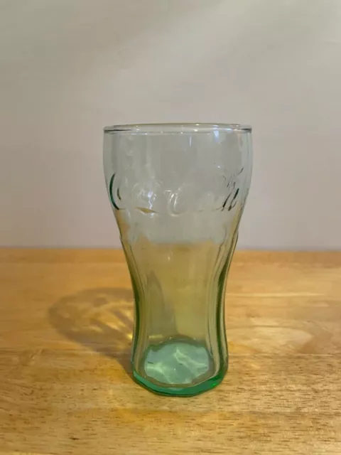 Vintage Green Glass Coca Cola Mini Juice Shot Glasses Collectible