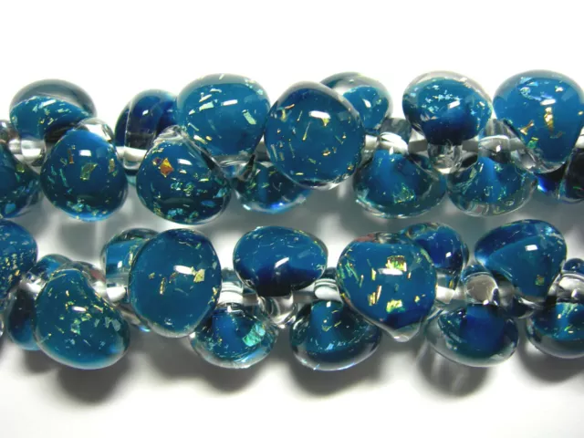 Spectacular! Lampworked Boro Glass Teardrop Beads 25 AA