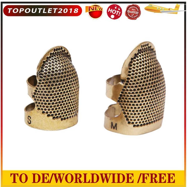 Brass Thimble Finger Sleeve Embroidery Finger Tip Hand Sewing Accessories Tool