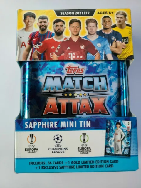 2021-22 Topps Match Attax Champion League SAPPHIRE Mini Tin 38 Card+LE Alexander