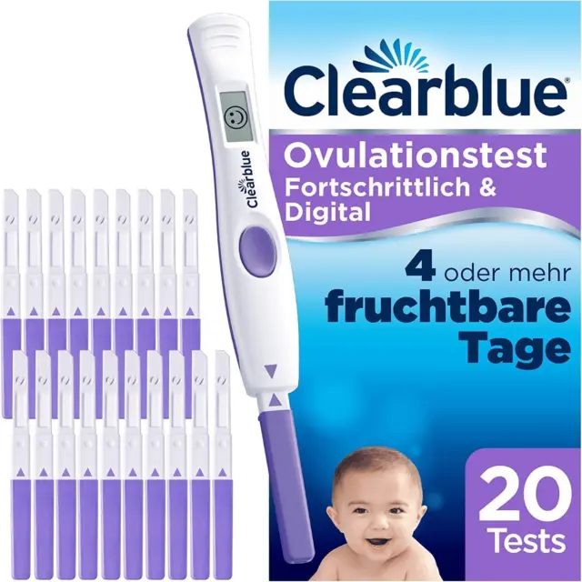 Clearblue Kinderwunsch Ovulationstest Kit, 20 Tests + 1 Digitale Testhalterung