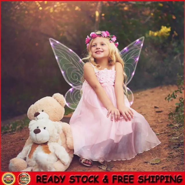 Girls Angel Wings Props with Elastic Band Wearable with Light for Holiday Party