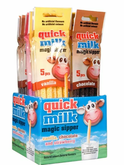 Glutenfrei Quick Milk Trinkhalm Halme Erdbeere Vanille Schokolade Banane Milch