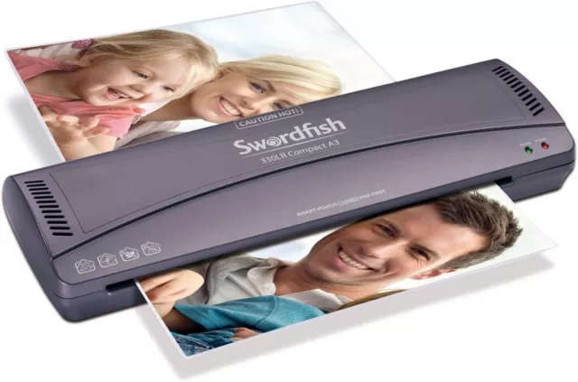 Swordfish 330LR A3 Compact Paper/Document Laminator for Home/Office, Grey