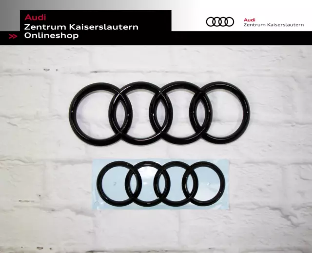 Original Audi Logo Emblem Ringe schwarz vorne + hinten TT TTRS 8S