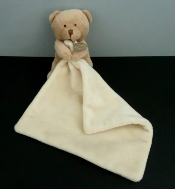 *. Doudou Et Compagnie Ours Marron Beige  Mouchoir Double Ecru Blanc  Neuf*