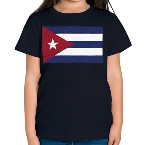 Cuba Scarabocchio Bandiera Bambini T-Shirt Regalo Cubano Calcio