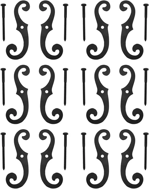 Renovators Supply Black Cast Iron Shutter Dog Holders 6.5 In. Long Antique Decor