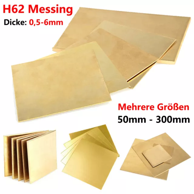 Messingplatte Messingblech Messing Dicke 0,5mm - 6mm Zuschnitt Metallplatte DIY