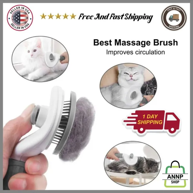Pet Hair Remover Dog Cat Comb Grooming Massage Deshedding Self Cleaning Brush,US