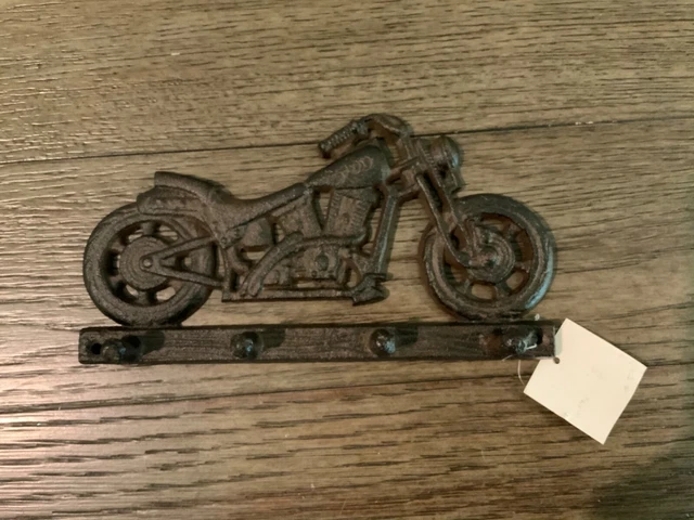 Motorcycle Wall Hook Cast Iron Keys, Coat, Towel, Leash NEW With Tag