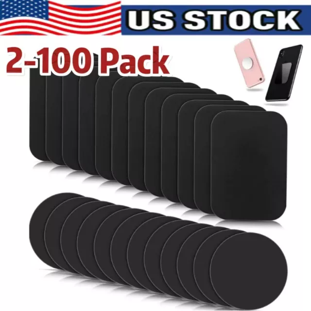 2-100 Metal Plates Adhesive Sticker Replace For Magnetic Car Lot Phone Holder