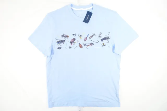 CLUB ROOM Luce Blu Grande Fly Pesca Esca Gancio Esca Arte T-Shirt da Uomo Nuovo