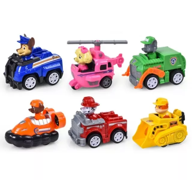 Pat Patrouille 6 Figurines Paw Patrol Jouet Chien Chase Marshall Voiture