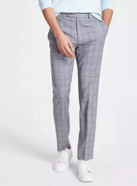 Calvin Klein Mens Slim Fit Wool Stretch Suit Pants Light Grey 32 x 32