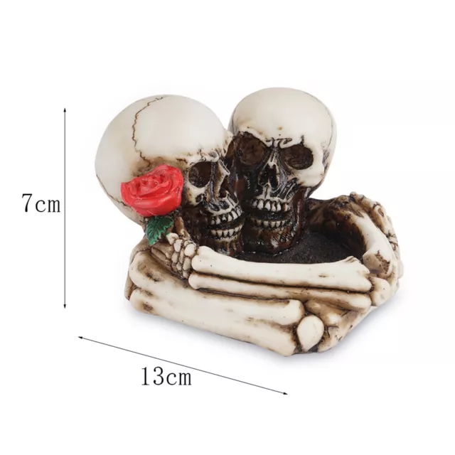 Delicacy Kitchen Resin Human Skull Head Ash Tray Decoration Halloween Antique 3