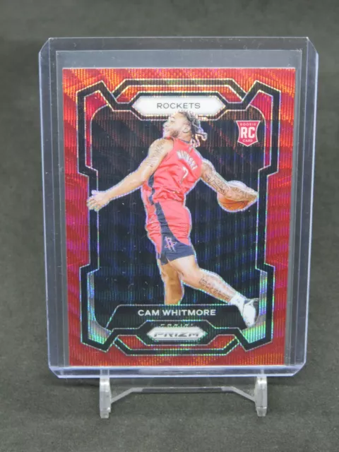 2023-24 Panini Prizm Cam Whitmore Red Wave Prizm Rc Houston Rockets Th4