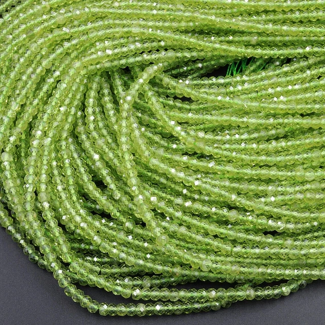 Péridot vert 2-3MM naturel AAA++ qualité micro perles rondes à facettes...