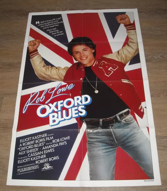 1984 OXFORD BLUES 1 Sheet Movie Poster Rob Lowe Ally Sheedy Amanda Pays ...