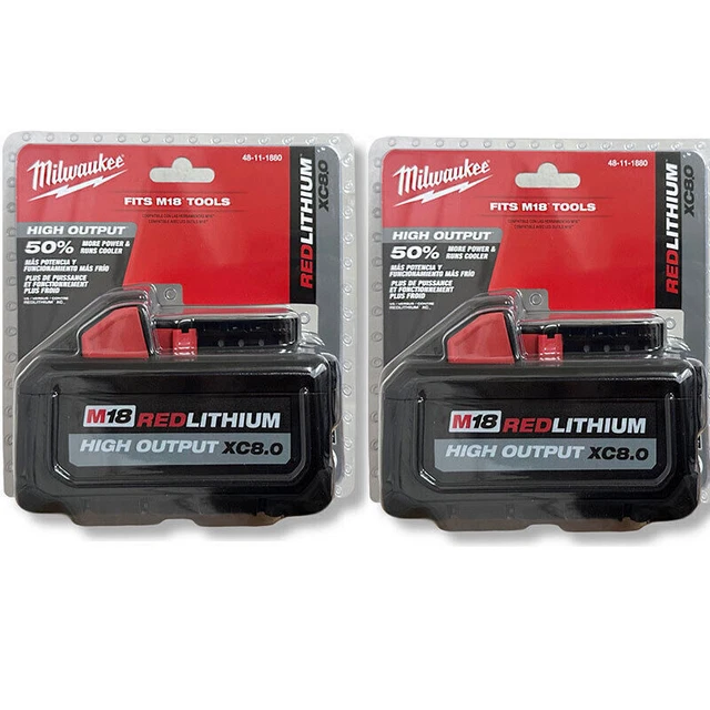 2 Pack GENUINE Milwaukee M18 48-11-1828 3.0 AH XC Red Lithium Ion Batteries 18V