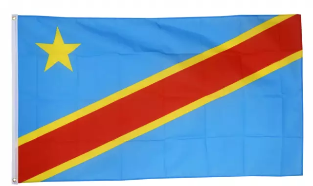 Congo DR 2006 Flag Large 5 x 3 FT - 100% Polyester With Eyelets - Africa
