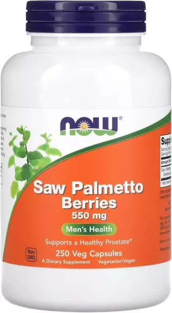 NOW Supplements, Saw Palmetto Berries (Serenoa Repens) 550 Mg, Men'S Health*, 25